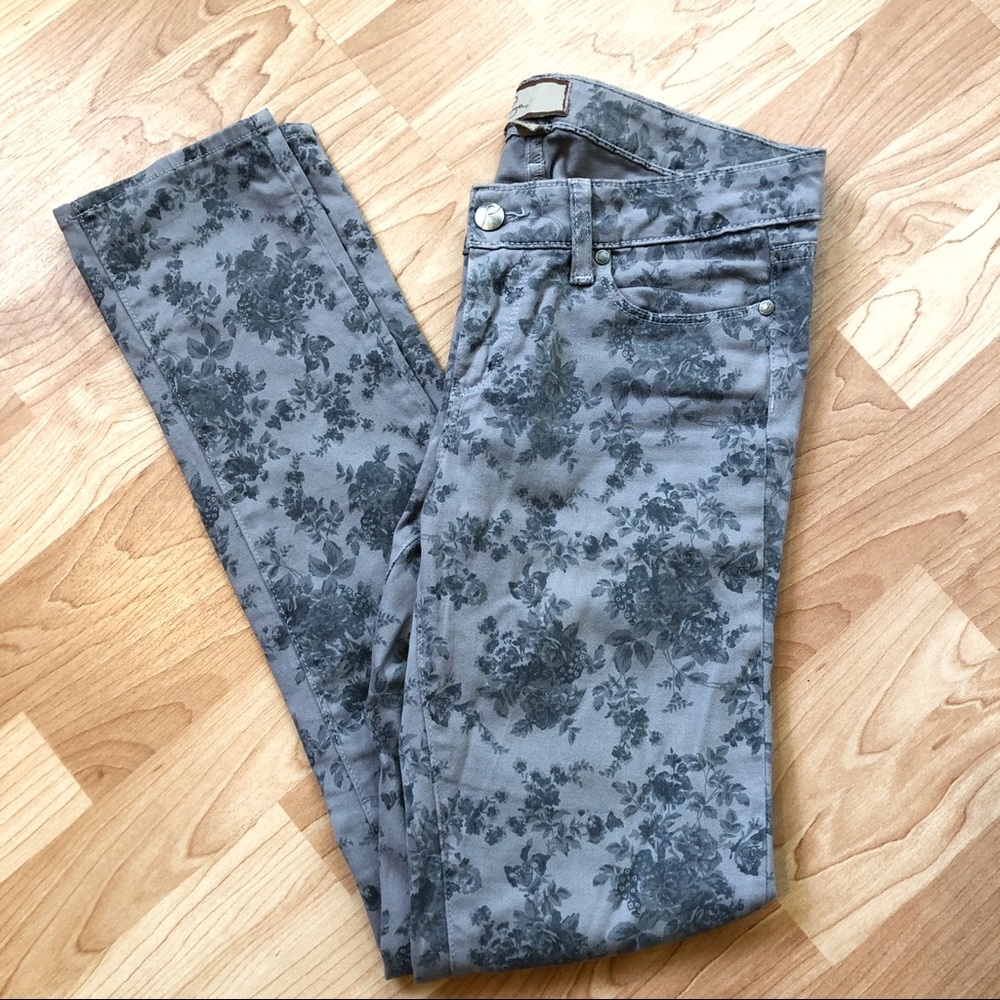 Paige Peg Ankle Skinny Floral Jeans